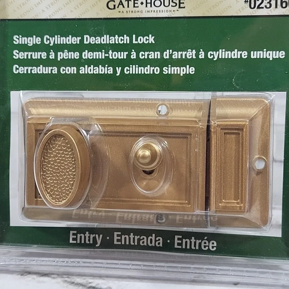 Gate House Brass Entry‎ Deadlatch Lock Single Cylinder 0231603- Bronze